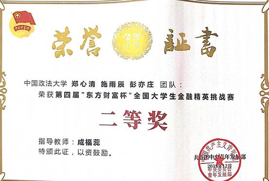 热烈祝贺商院学子在第四届“东方财富杯”全国老员工金融精英挑战赛中取得佳绩